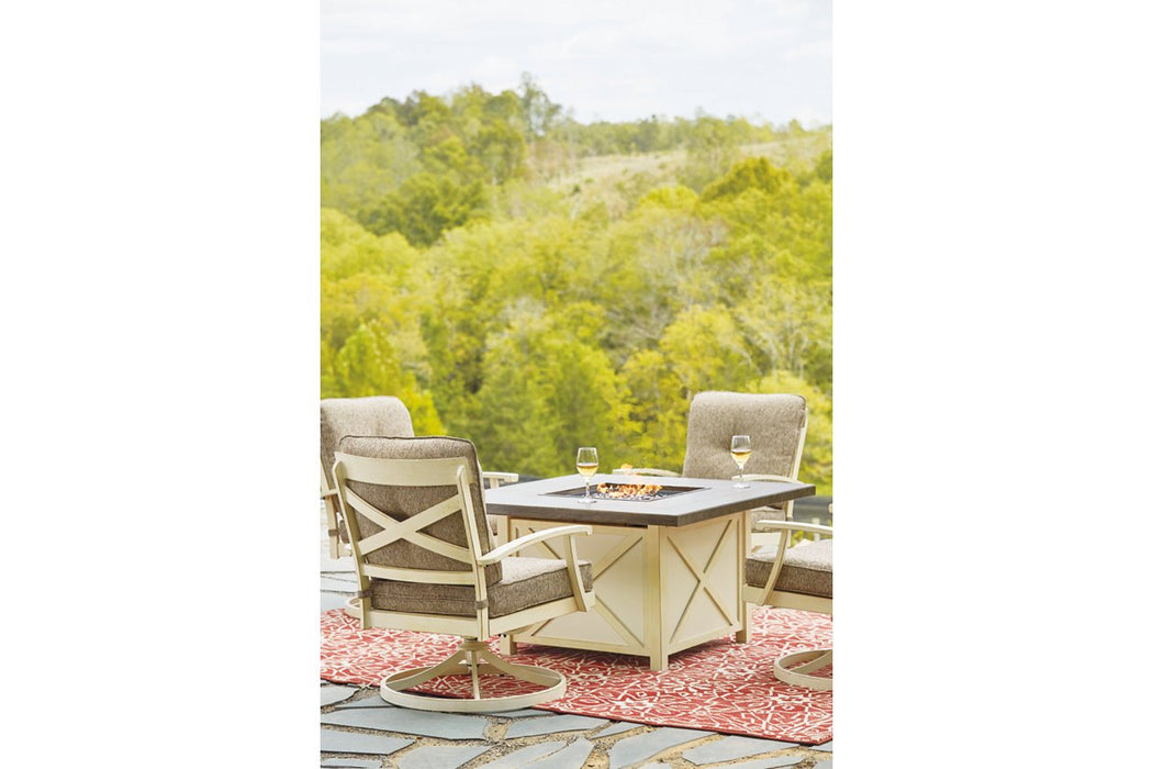 Preston Bay Antique White Fire Pit Table - Lara Furniture