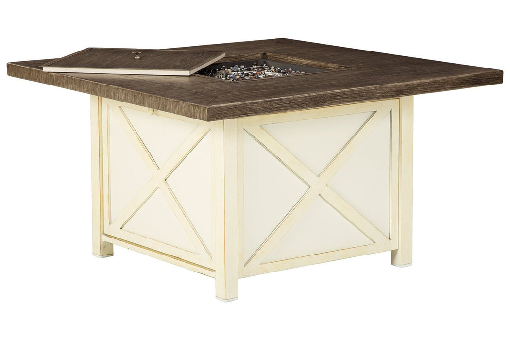 Preston Bay Antique White Fire Pit Table - Lara Furniture