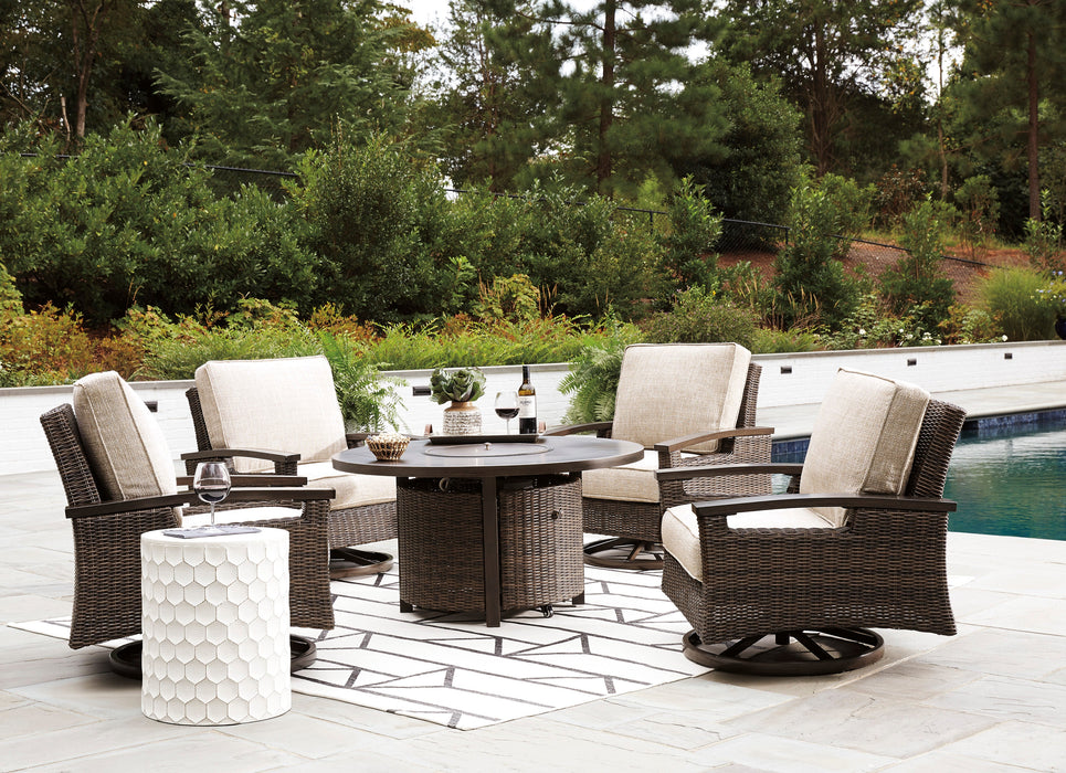 Paradise Trail Outdoor Fire Pit Table and 4 Chairs