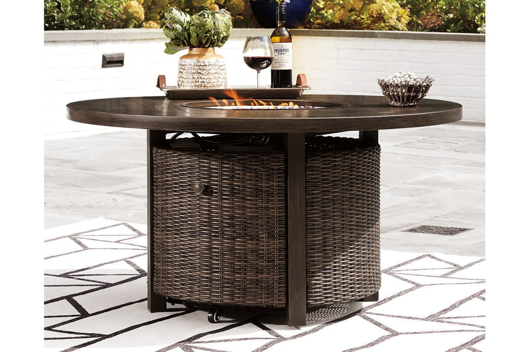 Paradise Trail Medium Brown Fire Pit Table - Lara Furniture