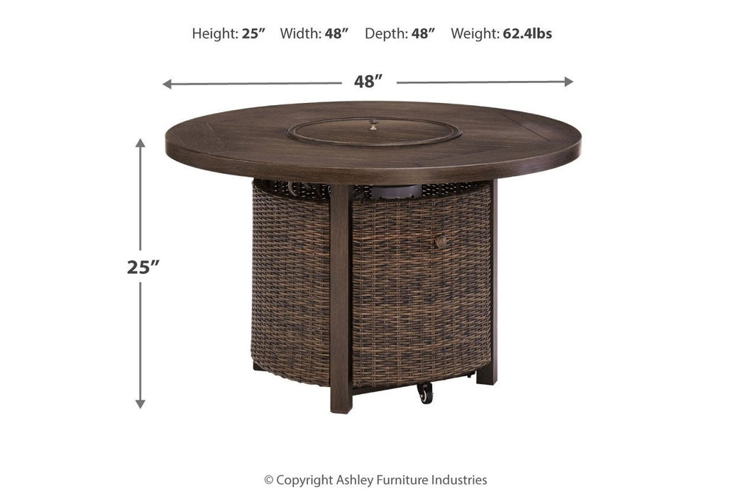 Paradise Trail Medium Brown Fire Pit Table - Lara Furniture