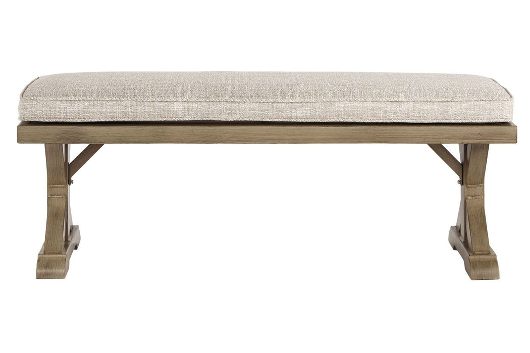 Beachcroft Beige Bench with Cushion - Lara Furniture