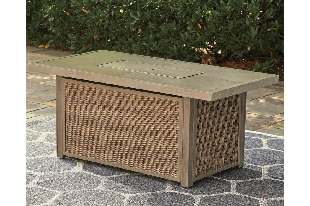 Beachcroft Beige Fire Pit Table - Lara Furniture