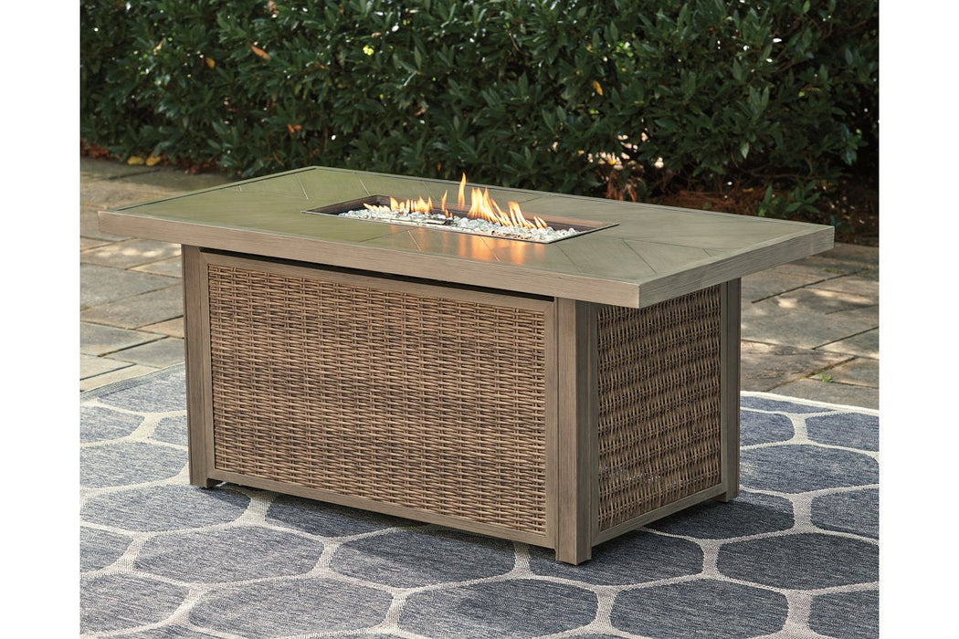 Beachcroft Beige Fire Pit Table - Lara Furniture