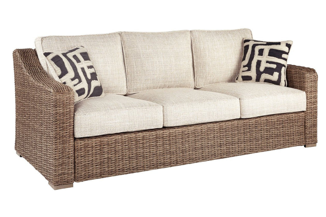 Beachcroft Beige Sofa with Cushion - Lara Furniture