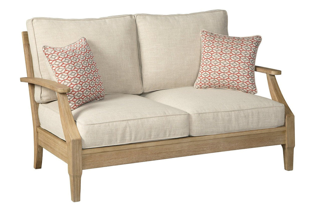 Clare View Beige Loveseat with Cushion - Lara Furniture