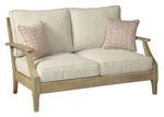 Clare View Beige Loveseat with Cushion - Lara Furniture