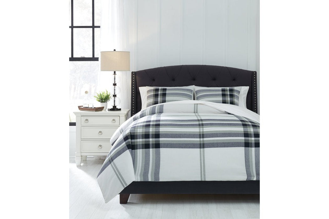 Stayner Black/Gray 3-Piece Queen Comforter Set - Lara Furniture