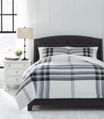 Stayner Black/Gray 3-Piece King Comforter Set - Lara Furniture