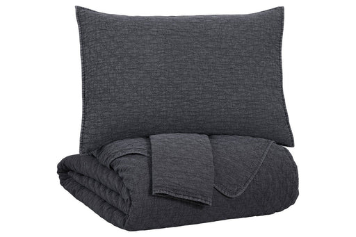 Ryter Charcoal 3-Piece King Coverlet Set - Lara Furniture