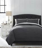 Ryter Charcoal 3-Piece King Coverlet Set - Lara Furniture