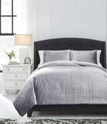 Maryam Gray 3-Piece King Coverlet Set - Lara Furniture