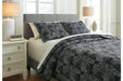 Jabesh Black 3-Piece Queen Quilt Set - Lara Furniture