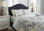 Maureen Gray/Yellow 3-Piece King Comforter Set - Lara Furniture