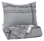 Meghdad Gray/White 2-Piece Twin Comforter Set - Lara Furniture