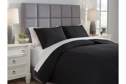 Thornam Black 3-Piece King Coverlet Set - Lara Furniture