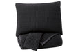 Thornam Black 3-Piece King Coverlet Set - Lara Furniture