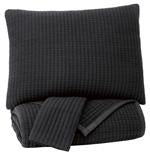 Thornam Black 3-Piece Queen Coverlet Set - Lara Furniture