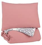 Avaleigh Pink/White/Gray Twin Comforter Set - Lara Furniture