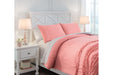 Avaleigh Pink/White/Gray Full Comforter Set - Lara Furniture