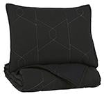 Meliora Black/White/Gray Twin Quilt Set - Lara Furniture