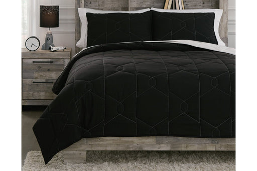 Meliora Black/White/Gray Full Quilt Set - Lara Furniture