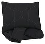 Meliora Black/White/Gray Full Quilt Set - Lara Furniture