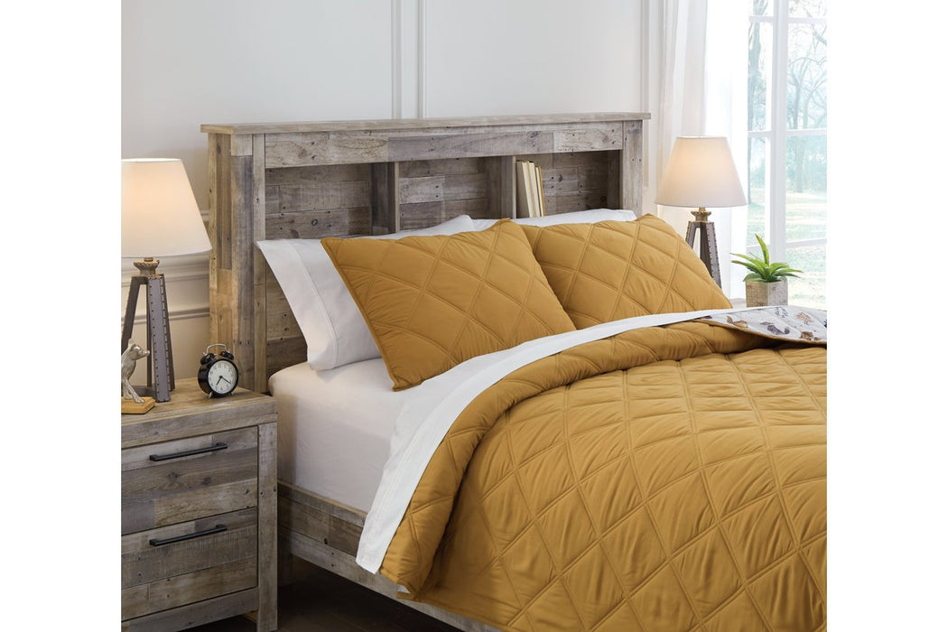 Cooperlen Golden Brown Full Quilt Set - Lara Furniture