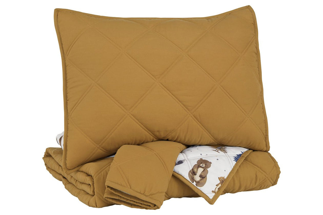 Cooperlen Golden Brown Full Quilt Set - Lara Furniture