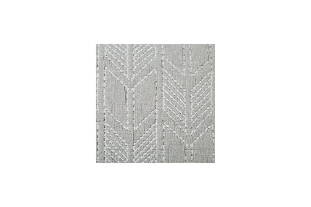 Jaxine Gray/White/Cream King Coverlet Set - Lara Furniture