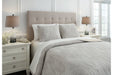 Jaxine Gray/White/Cream King Coverlet Set - Lara Furniture