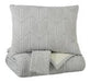 Jaxine Gray/White/Cream King Coverlet Set - Lara Furniture