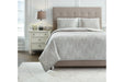 Jaxine Gray/White/Cream King Coverlet Set - Lara Furniture