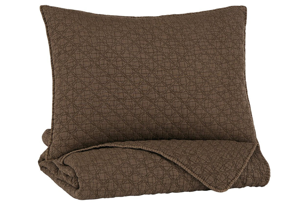 Ryter Brown Twin Coverlet Set - Lara Furniture