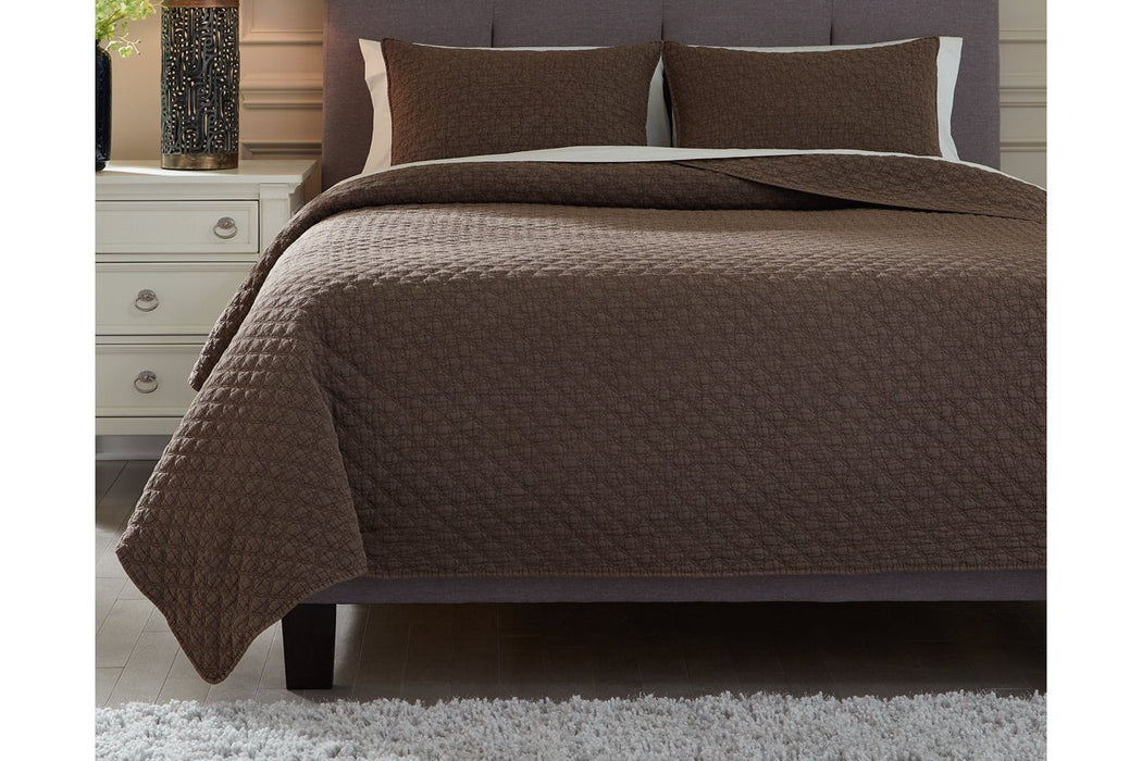 Ryter Brown Twin Coverlet Set - Lara Furniture