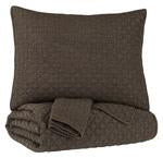 Ryter Brown 3-Piece King Coverlet Set - Lara Furniture