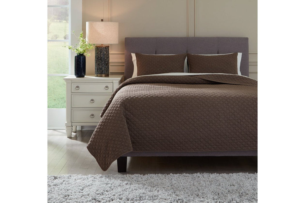 Ryter Brown Queen/Full Coverlet Set - Lara Furniture