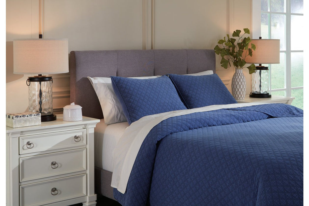 Ryter Navy Queen/Full Coverlet Set - Lara Furniture