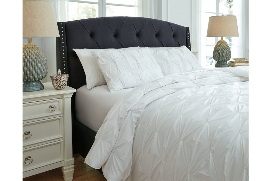 Rimy White 3-Piece King Comforter Set - Lara Furniture