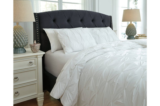 Rimy White 3-Piece Queen Comforter Set - Lara Furniture