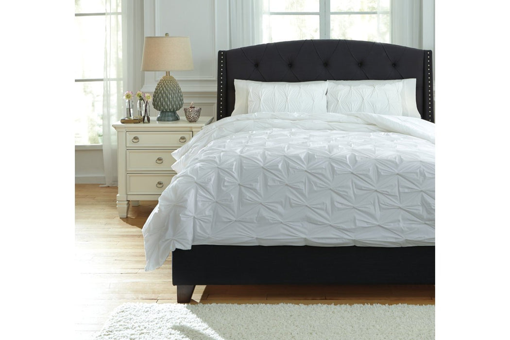 Rimy White 3-Piece King Comforter Set - Lara Furniture