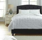 Rimy White 3-Piece King Comforter Set - Lara Furniture