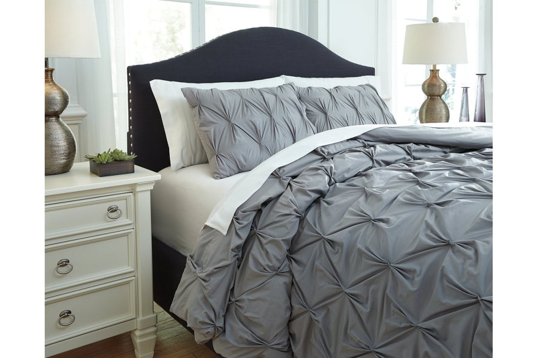 Rimy Gray 3-Piece King Comforter Set - Lara Furniture