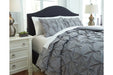 Rimy Gray 3-Piece Queen Comforter Set - Lara Furniture