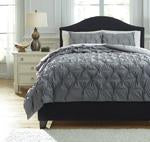 Rimy Gray 3-Piece Queen Comforter Set - Lara Furniture