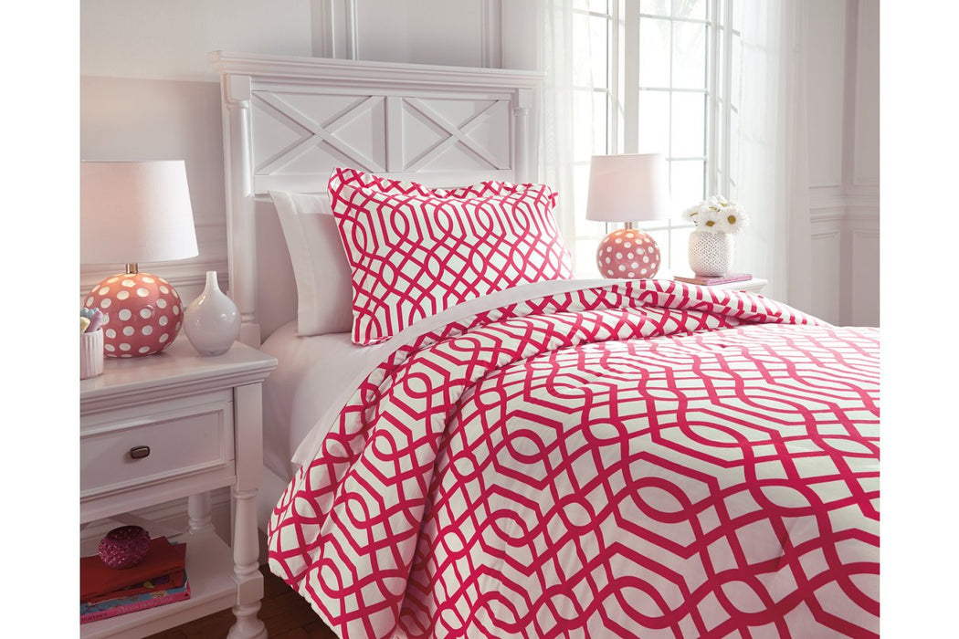 Loomis Fuchsia 2-Piece Twin Comforter Set - Lara Furniture