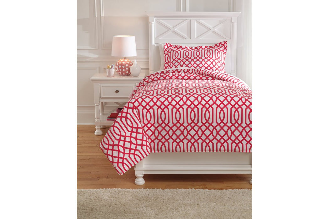 Loomis Fuchsia 2-Piece Twin Comforter Set - Lara Furniture