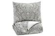 Noel Gray/Tan 3-Piece Queen Comforter Set - Lara Furniture