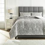 Noel Gray/Tan 3-Piece King Comforter Set - Lara Furniture