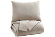 Mayda Beige 3-Piece Queen Comforter Set - Lara Furniture